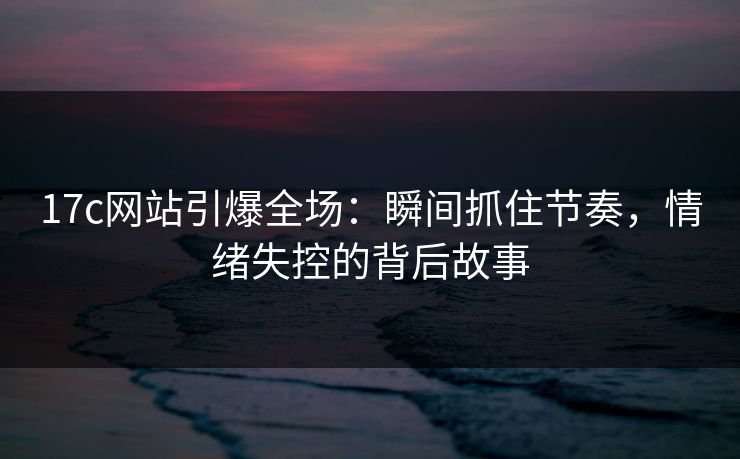 17c网站引爆全场：瞬间抓住节奏，情绪失控的背后故事