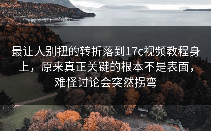 最让人别扭的转折落到17c视频教程身上，原来真正关键的根本不是表面，难怪讨论会突然拐弯