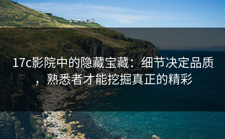17c影院中的隐藏宝藏：细节决定品质，熟悉者才能挖掘真正的精彩