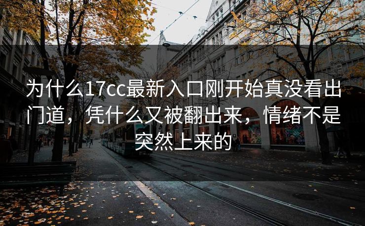 为什么17cc最新入口刚开始真没看出门道，凭什么又被翻出来，情绪不是突然上来的